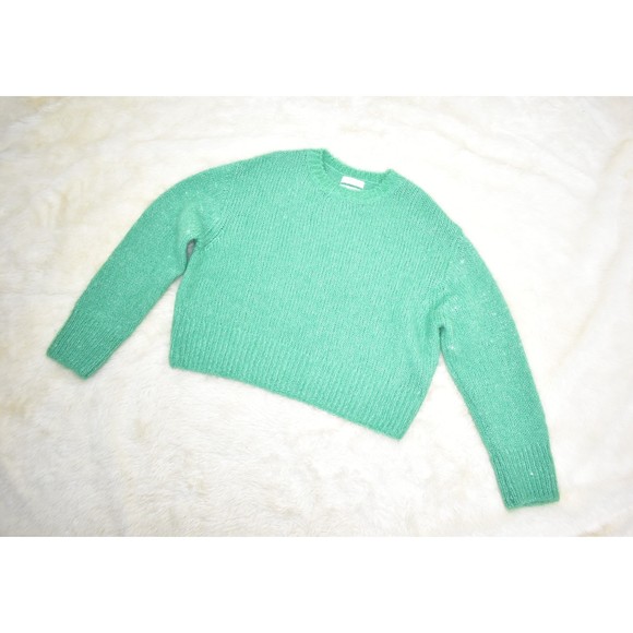 H&M Wool Alpaca Blend Sweater Size S Oversized Pullover Mint Green Fuzzy New - Picture 6 of 11